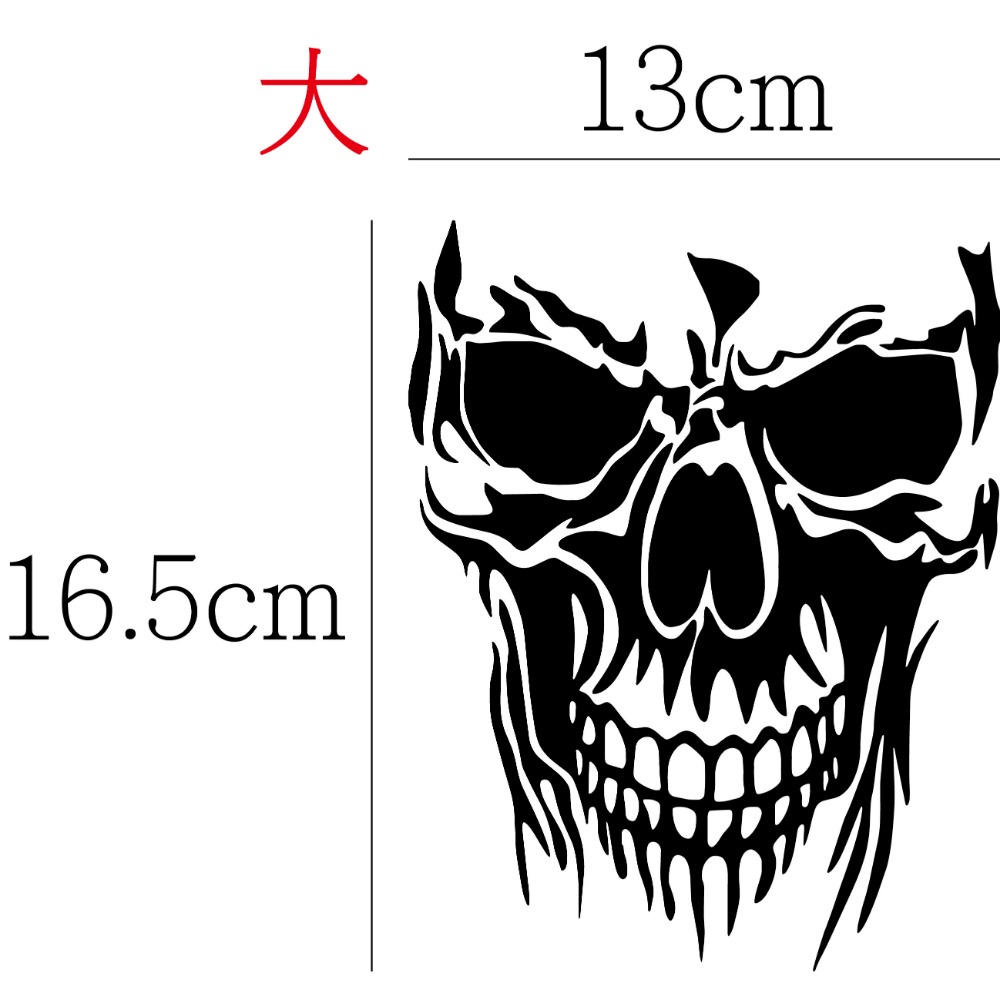 [PWTW] 骷髏頭貼紙 改裝貼紙 機車貼紙 汽車貼紙 車貼 防水貼紙 貼紙 圖騰骷髏 恐怖骷髏-規格圖4