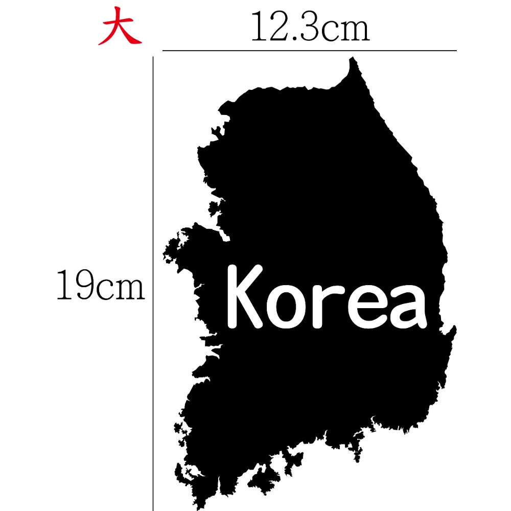 [PWTW] 韓國 Korea 貼紙 韓國貼紙 韓國地圖貼紙 地形貼紙 地圖貼紙 汽車機車車貼 防水貼紙-規格圖4