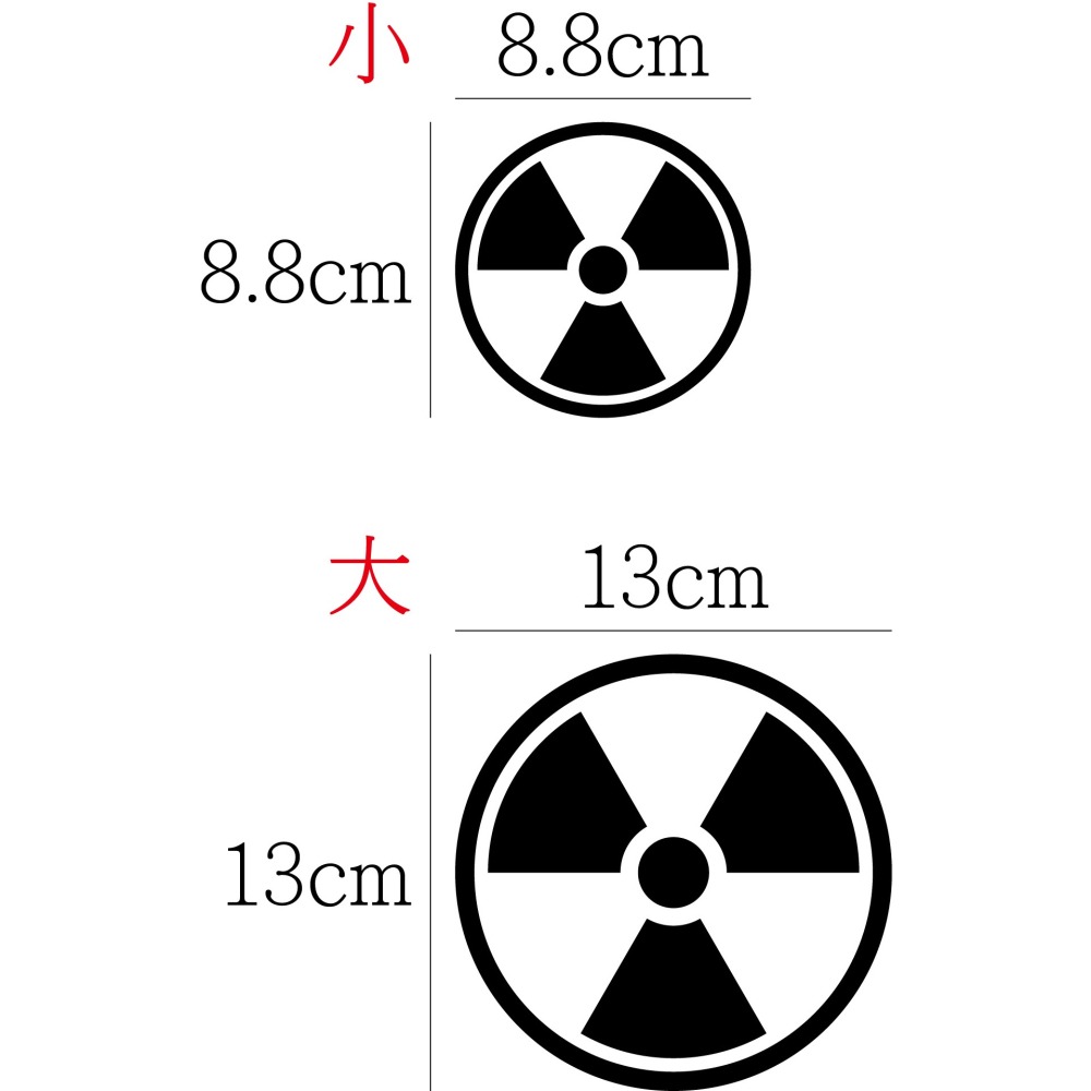 [PWTW] 核能貼紙 核能標語 警語標誌 改裝貼紙 貼紙 防水貼紙 彩繪貼紙 車貼 車身貼紙-細節圖2