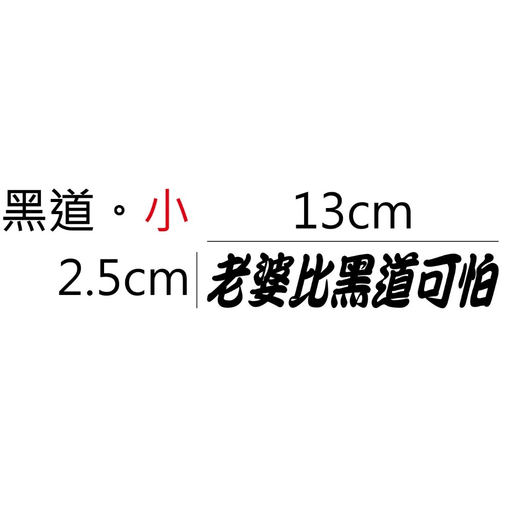 [PWTW] [多樣式] 老婆比XX可怕 標語 標語貼紙 割字 車貼 防水貼紙 貼紙 汽車貼紙 機車貼紙-規格圖4