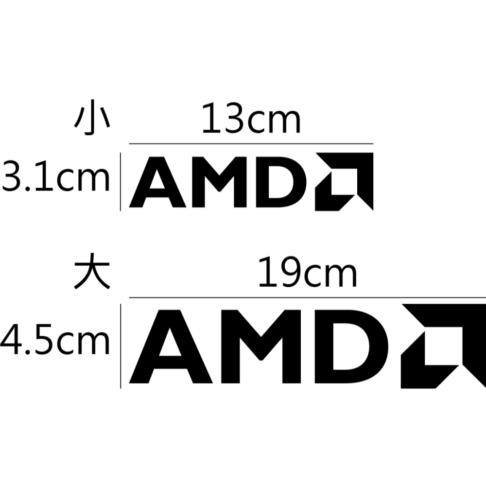 [PWTW] AMD CPU 顯示卡 顯卡 電腦貼紙 貼紙 造型貼紙 防水貼紙-細節圖2