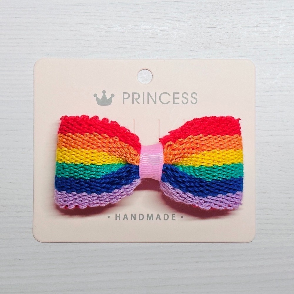 彩虹髮飾 蝴蝶結髮夾 造型髮飾 彩虹頭飾-細節圖2