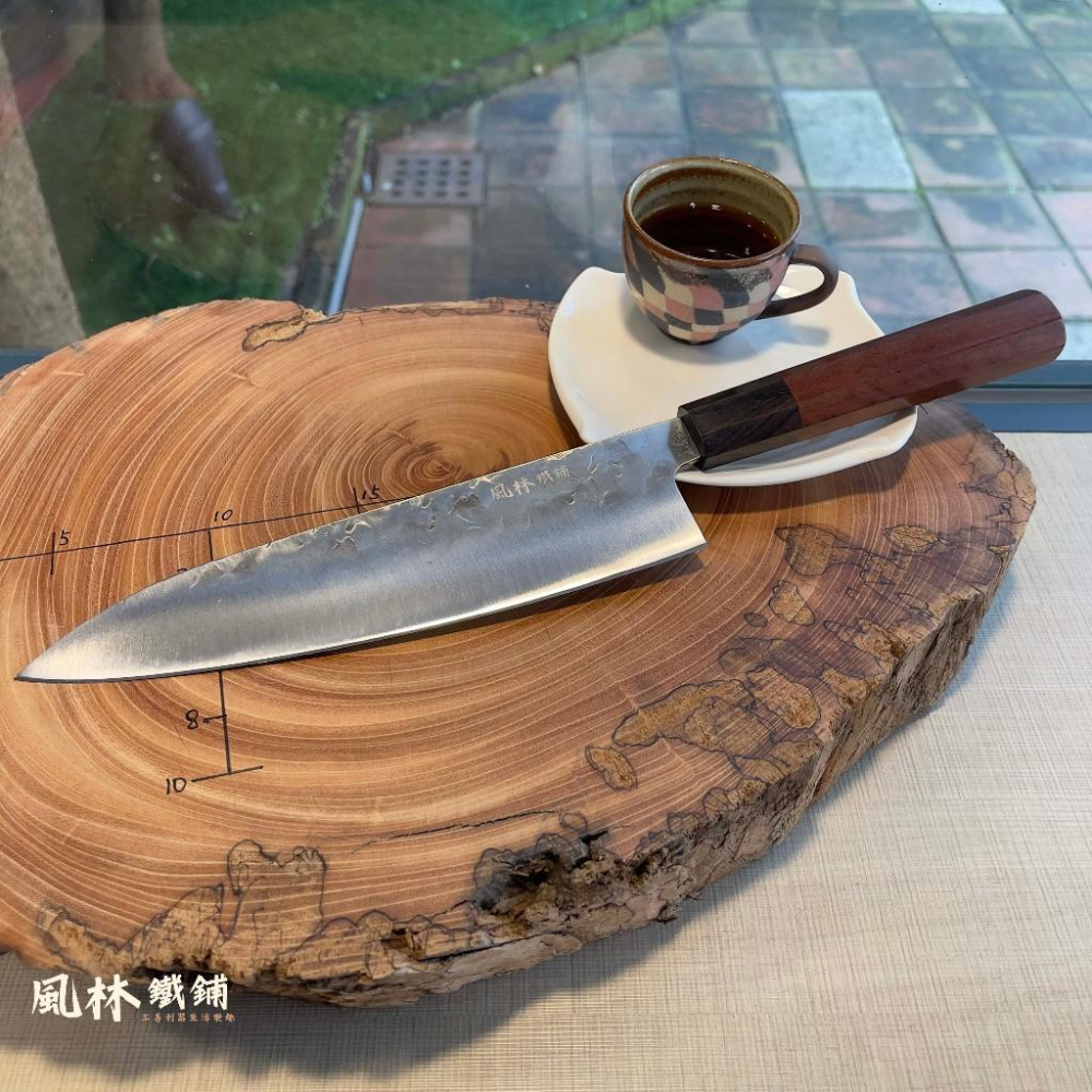 鉬釩鋼鍛打錘紋日式八角柄黑檀廚刀組 主廚刀 小菜刀 切肉刀生魚片刀 三德刀萬用刀 50Cr15Mov鋼材鍛製鋒利耐用-細節圖2