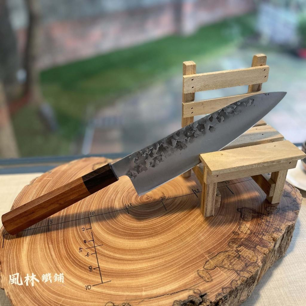 鉬釩鋼鍛打錘紋日式八角柄黑檀廚刀組 主廚刀 小菜刀 切肉刀生魚片刀 三德刀萬用刀 50Cr15Mov鋼材鍛製鋒利耐用-細節圖3