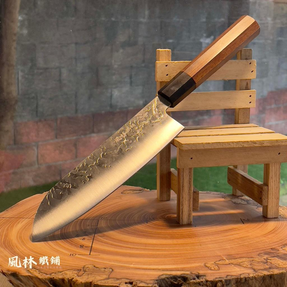 鉬釩鋼鍛打錘紋日式八角柄黑檀廚刀組 主廚刀 小菜刀 切肉刀生魚片刀 三德刀萬用刀 50Cr15Mov鋼材鍛製鋒利耐用-細節圖8