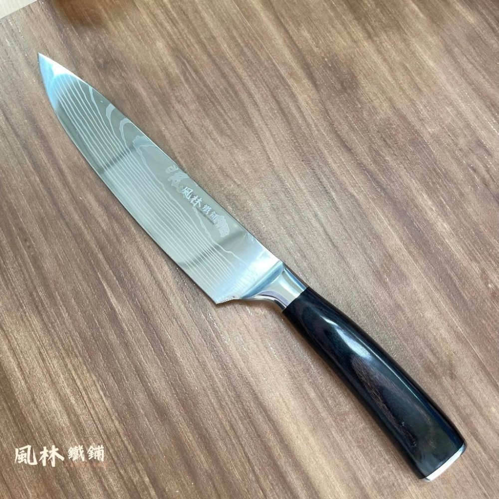 【大馬士革紋主廚刀小菜刀剔骨刀三刀組】『台灣現貨』雷射大馬士革紋 西式主廚刀菜刀萬用刀有(主廚刀、小菜刀、剔骨刀)三刀-細節圖4