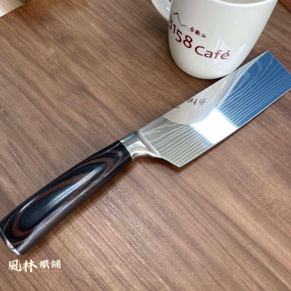 【大馬士革紋主廚刀小菜刀剔骨刀三刀組】『台灣現貨』雷射大馬士革紋 西式主廚刀菜刀萬用刀有(主廚刀、小菜刀、剔骨刀)三刀-細節圖6
