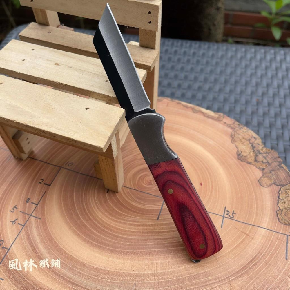 不鏽鋼木柄直刃折疊修枝嫁接刀 台灣現貨快速出貨 可折疊方便攜帶 農友最愛園林果樹切削嫁接刀具 戶外露營折疊便攜水果小刀-細節圖5