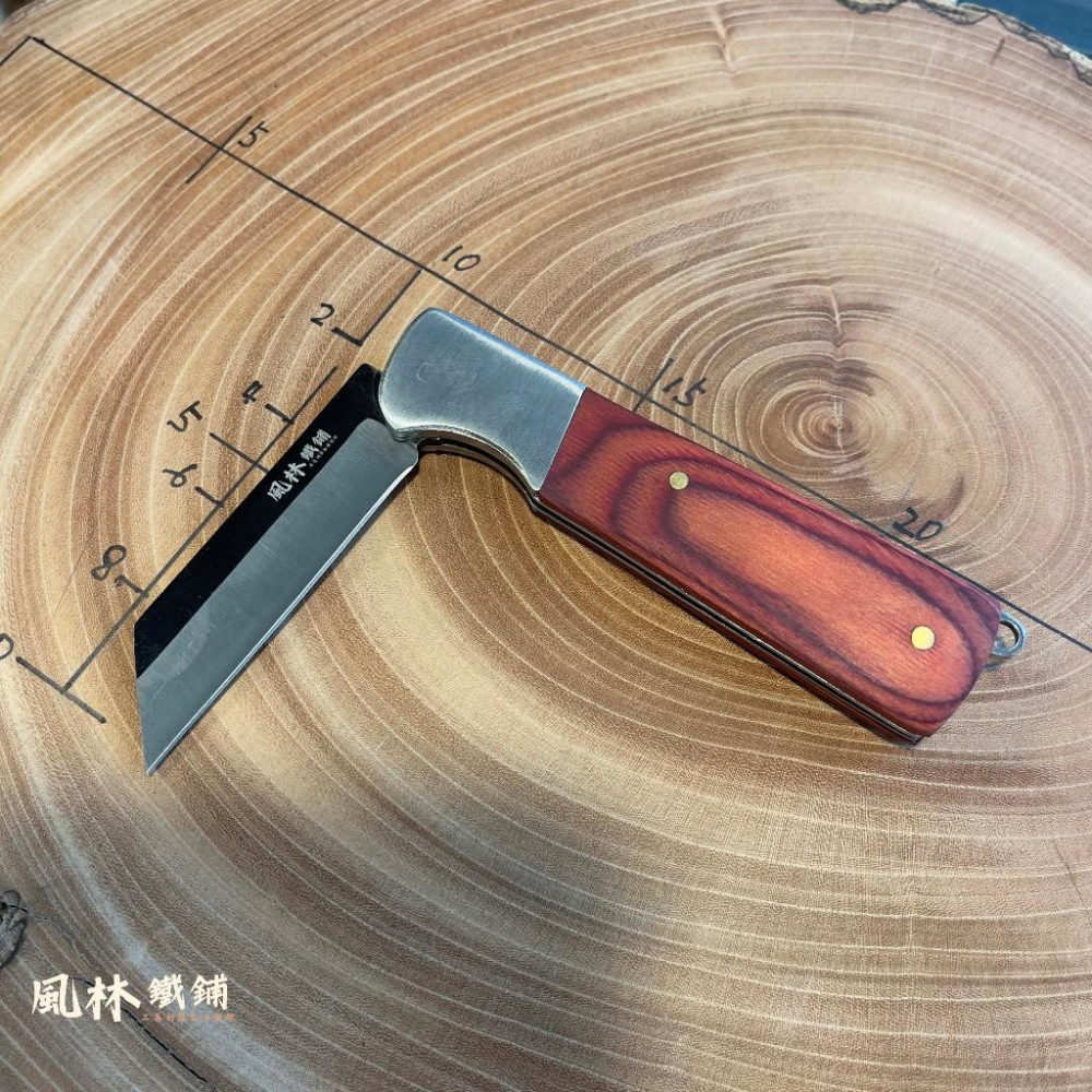 不鏽鋼木柄直刃折疊修枝嫁接刀 台灣現貨快速出貨 可折疊方便攜帶 農友最愛園林果樹切削嫁接刀具 戶外露營折疊便攜水果小刀-細節圖7