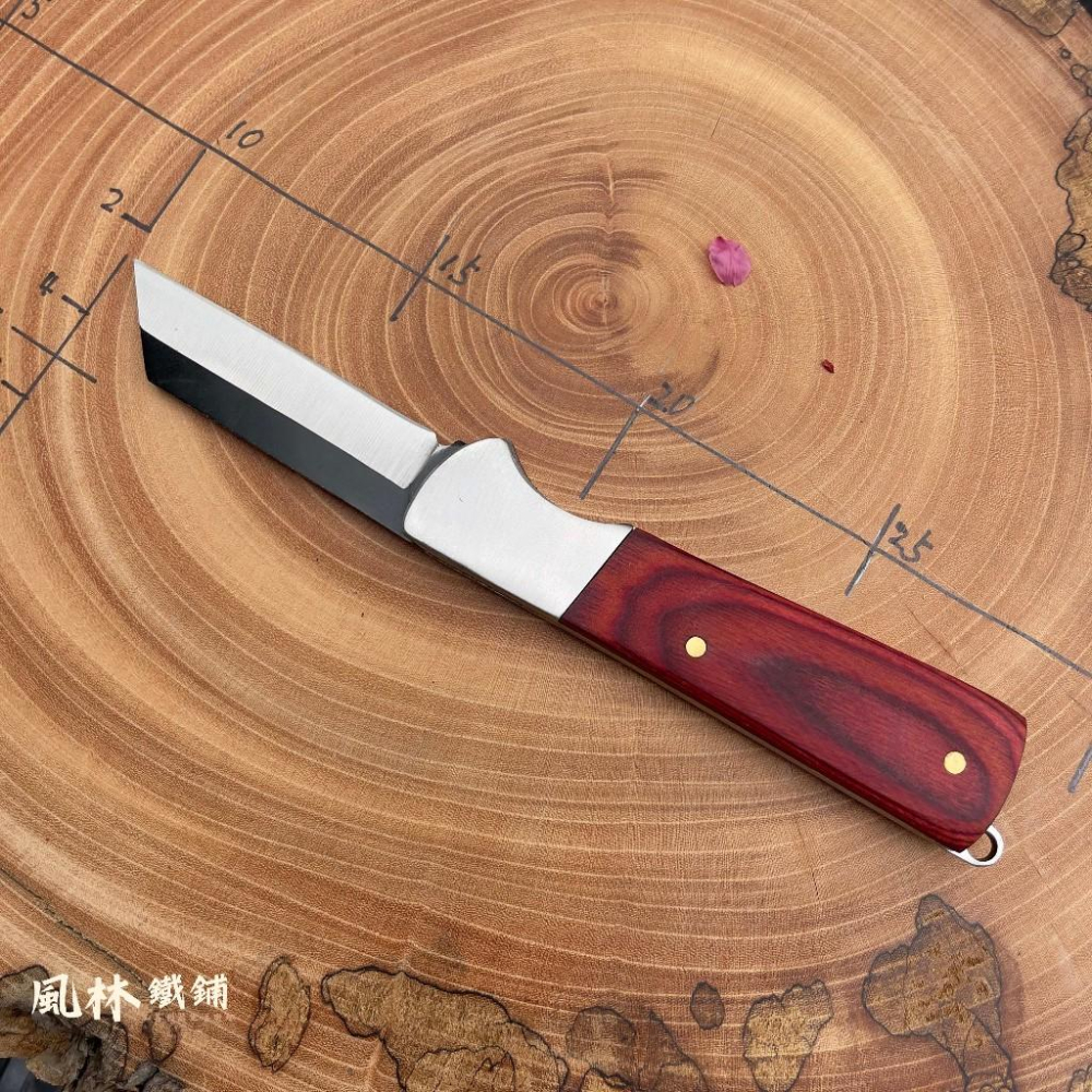 不鏽鋼木柄直刃折疊修枝嫁接刀 台灣現貨快速出貨 可折疊方便攜帶 農友最愛園林果樹切削嫁接刀具 戶外露營折疊便攜水果小刀-細節圖9