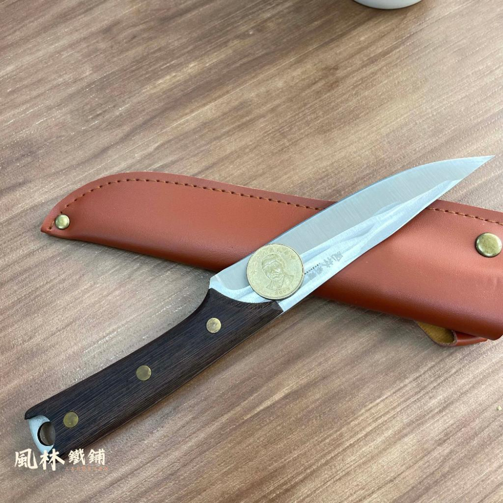 【石紋萬用小刀】附皮套 (台灣現貨)鍛打石紋屠宰刀不銹鋼多用剔骨刀剔骨刀殺魚分割刀切肉刀水果刀露營烤肉休閒小刀-細節圖7