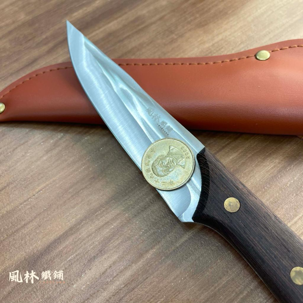 【石紋萬用小刀】附皮套 (台灣現貨)鍛打石紋屠宰刀不銹鋼多用剔骨刀剔骨刀殺魚分割刀切肉刀水果刀露營烤肉休閒小刀-細節圖9