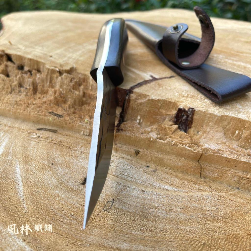 【尾環手把肉刀】附皮套『台灣現貨』尾環手把肉刀 手把肉刀戶外便攜小刀野營露營戰術刀烤肉切肉刀餐刀燒烤刀手扒肉小刀-細節圖3