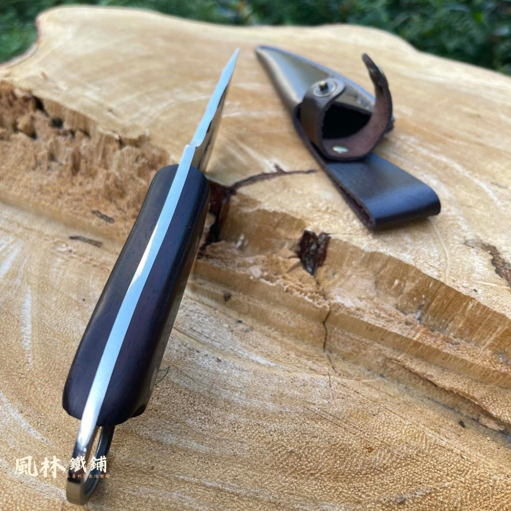 【尾環手把肉刀】附皮套『台灣現貨』尾環手把肉刀 手把肉刀戶外便攜小刀野營露營戰術刀烤肉切肉刀餐刀燒烤刀手扒肉小刀-細節圖5