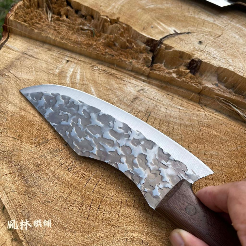 【鍛打錘紋萬用刀 系列三刀】有附皮套(台灣現貨)三德刀萬用刀系列有三刀 打孔切肉刀 彎背萬用刀 切付牛刀 利與美的好刀-細節圖6