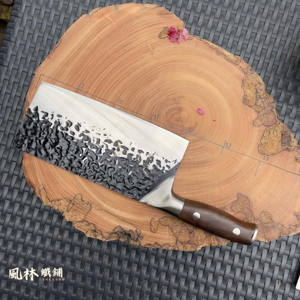 不鏽鋼鍛打錘紋中式菜刀剁刀剁骨刀片刀切片刀 傳統風格不鏽鋼焠火鍛製錘紋刀刃 斬切刀剁骨刀 切菜刀片切片刀大小雙刀可單買-細節圖4