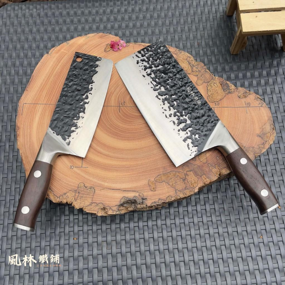不鏽鋼鍛打錘紋中式菜刀剁刀剁骨刀片刀切片刀 傳統風格不鏽鋼焠火鍛製錘紋刀刃 斬切刀剁骨刀 切菜刀片切片刀大小雙刀可單買-細節圖6