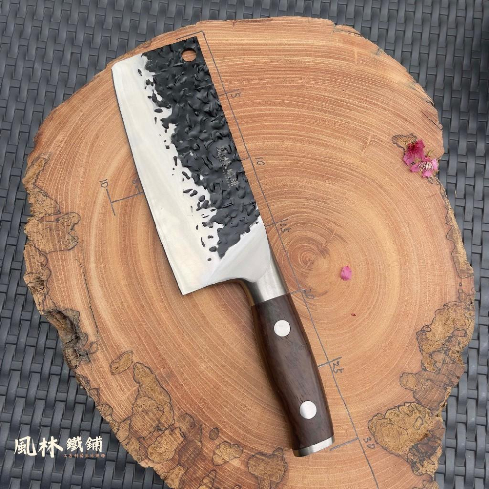 不鏽鋼鍛打錘紋中式菜刀剁刀剁骨刀片刀切片刀 傳統風格不鏽鋼焠火鍛製錘紋刀刃 斬切刀剁骨刀 切菜刀片切片刀大小雙刀可單買-細節圖8