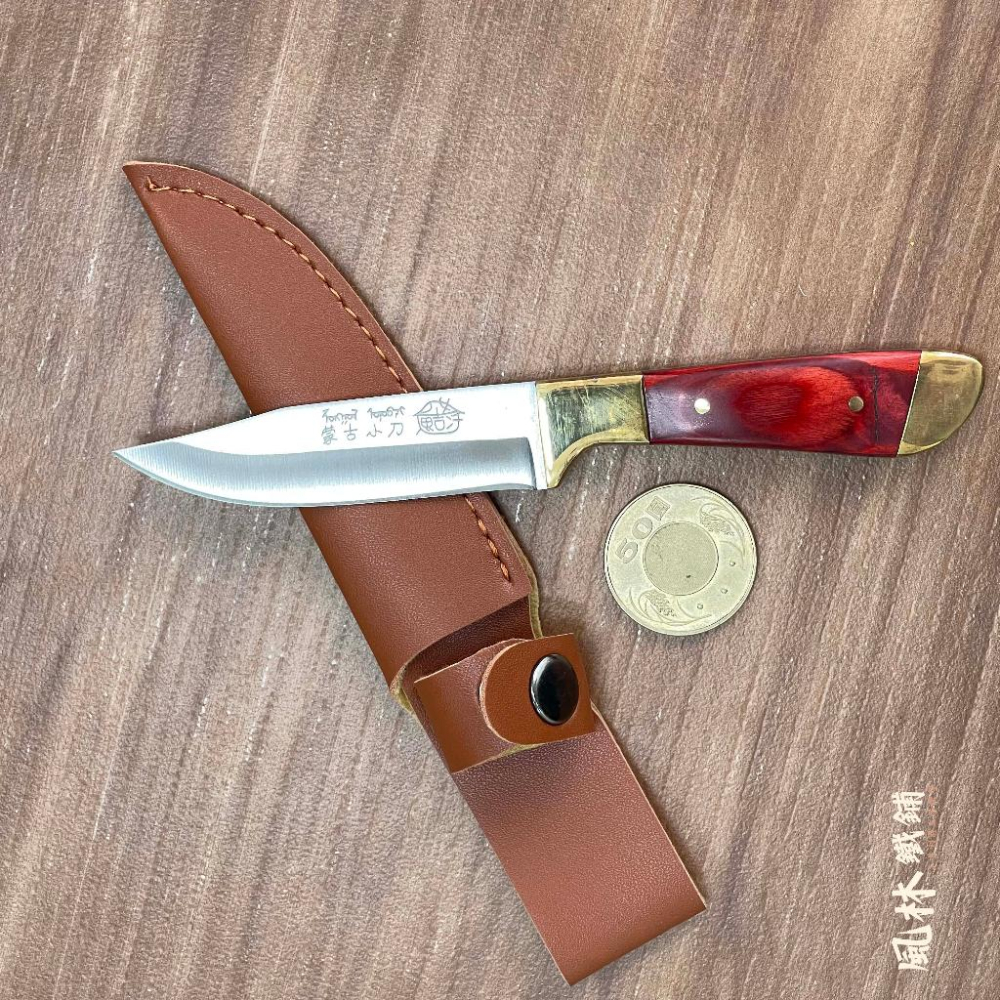 【蒙古萬用小刀】附皮套『台灣現貨』經典蒙古小刀 手把肉刀手扒肉小刀戶外便攜野營燒烤吃肉求生戰術小水果刀羊肉刀-細節圖2
