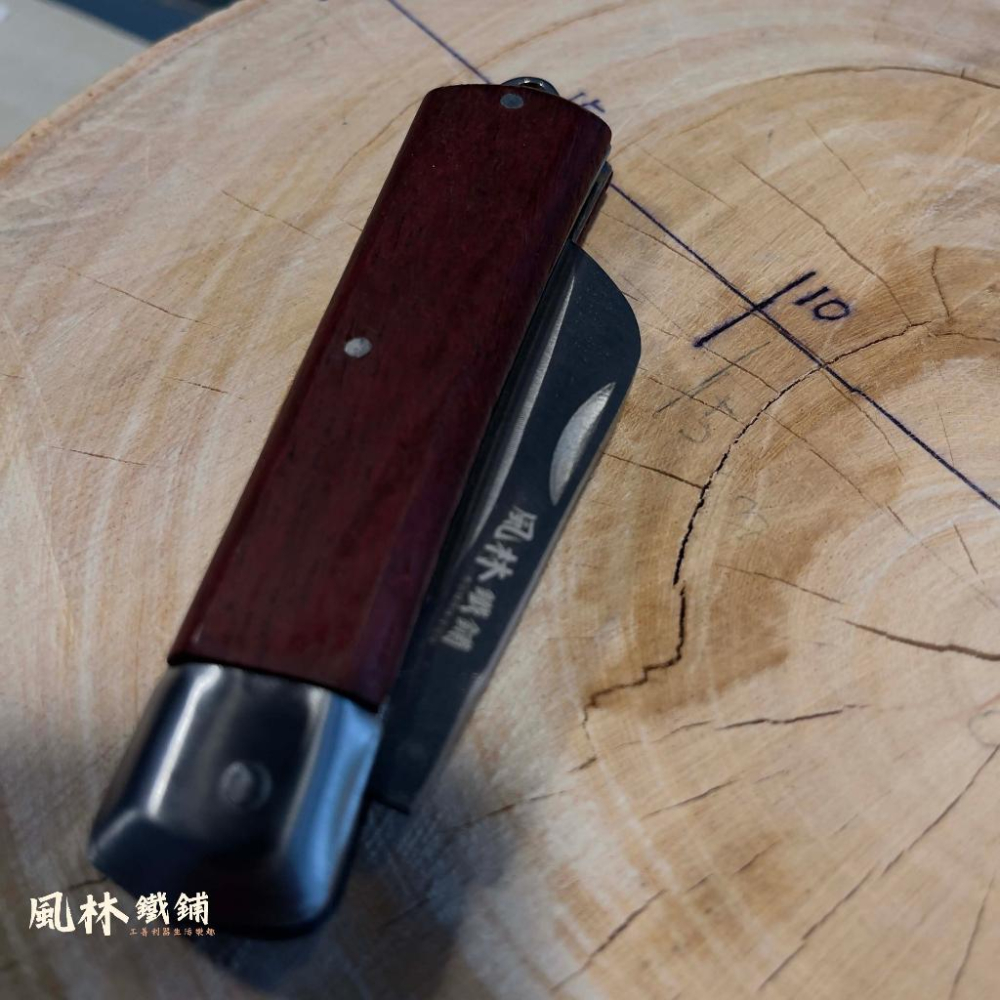 【不鏽鋼木柄彎頭折疊修枝嫁接刀】農友最愛台灣現貨果樹園藝修枝嫁接不鏽鋼刀刃切削枝條避感染 木柄握把可折疊收納安全方便攜帶-細節圖7