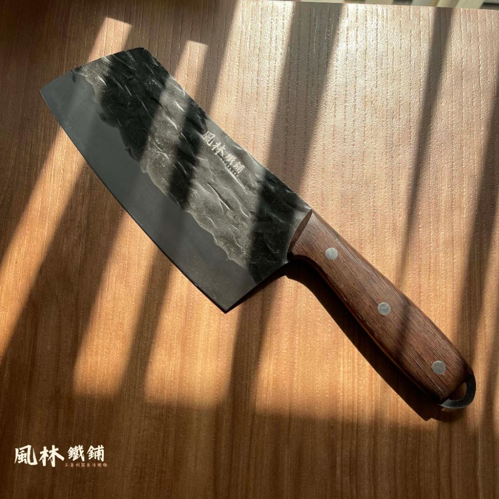 【鍛打黑紋切片刀】『台灣現貨』鍛打黑紋菜刀女士刀手工家用廚師專用菜刀切片切肉老式菜刀家用切菜刀片刀-細節圖2