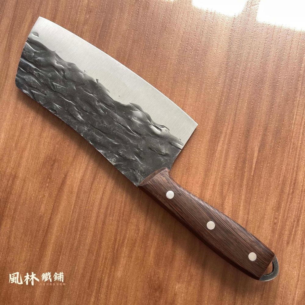 【鍛打黑紋切片刀】『台灣現貨』鍛打黑紋菜刀女士刀手工家用廚師專用菜刀切片切肉老式菜刀家用切菜刀片刀-細節圖3