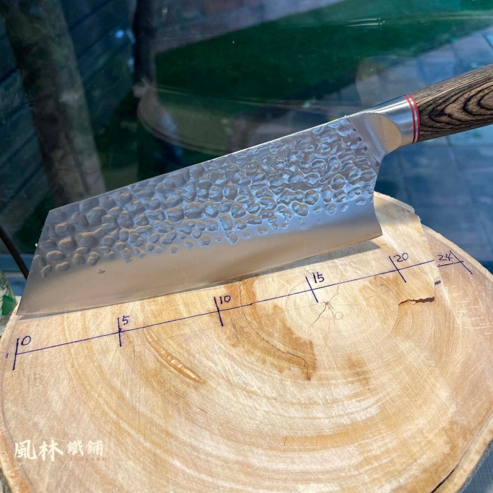 不銹鋼鍛打錘紋彩木柄 廚刀系列-細節圖2