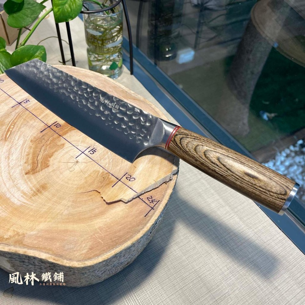 不銹鋼鍛打錘紋彩木柄 廚刀系列-細節圖4