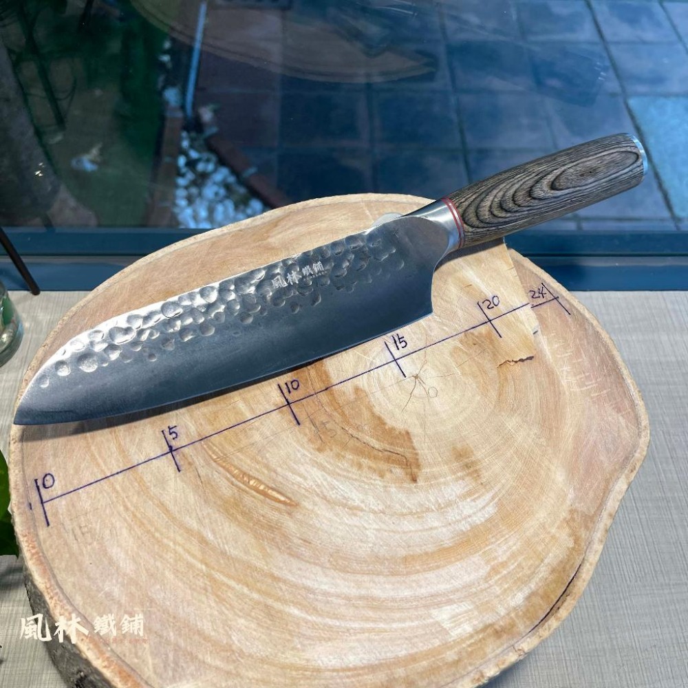 不銹鋼鍛打錘紋彩木柄 廚刀系列-細節圖5