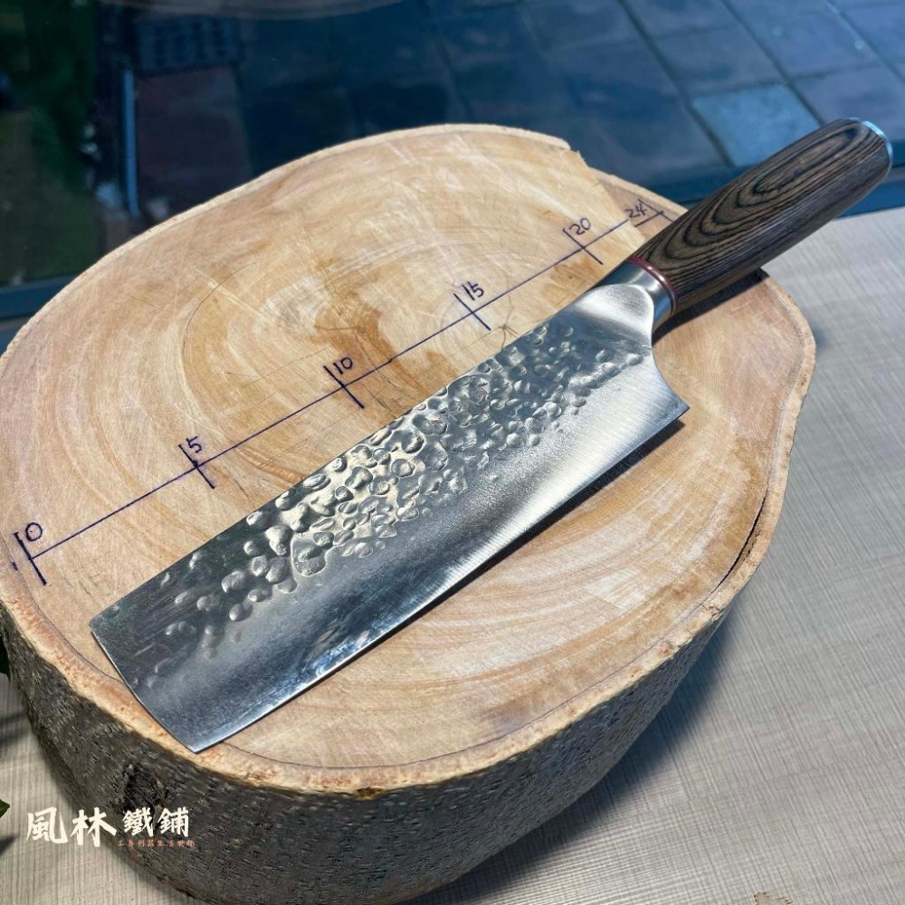 不銹鋼鍛打錘紋彩木柄 廚刀系列-細節圖6