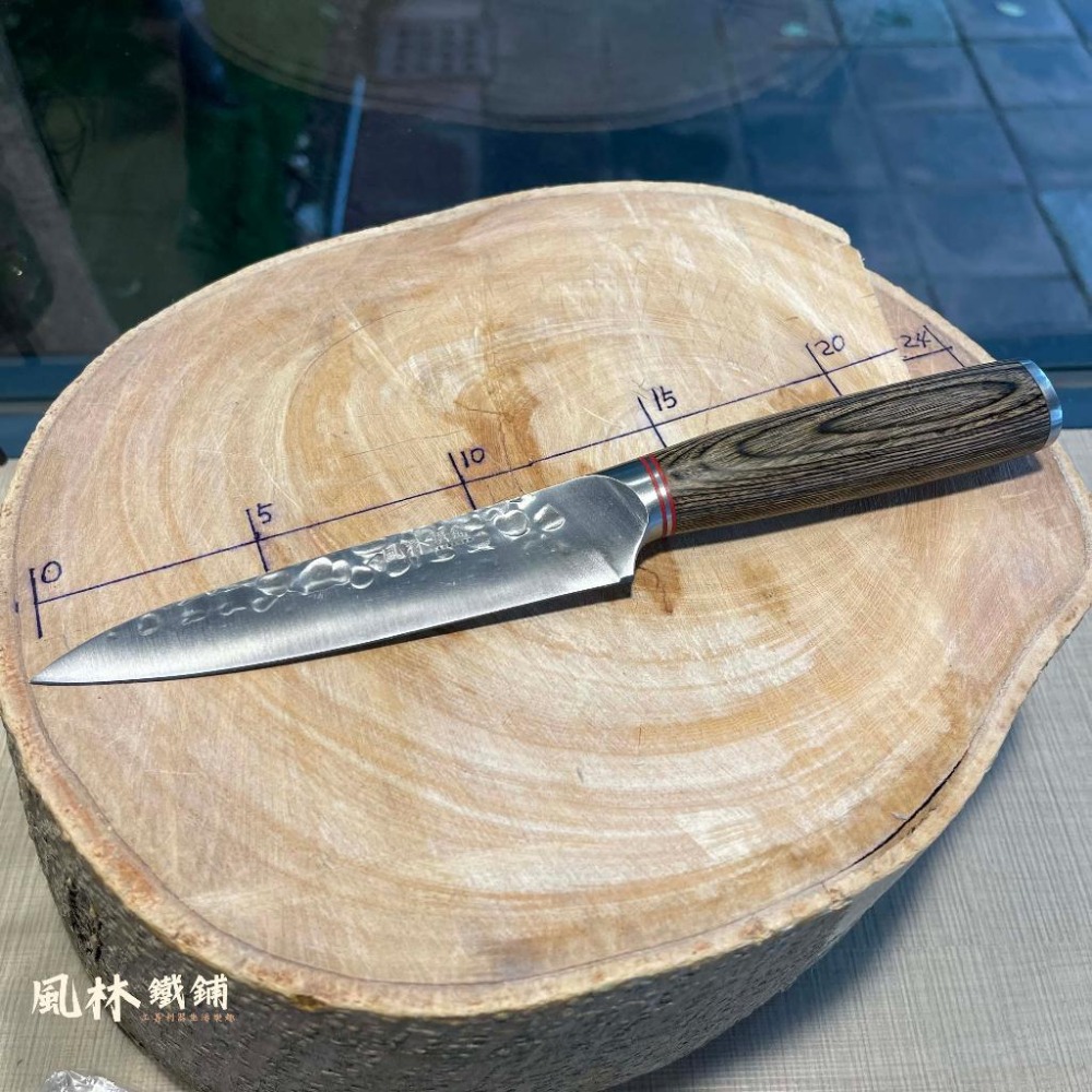 不銹鋼鍛打錘紋彩木柄 廚刀系列-細節圖8