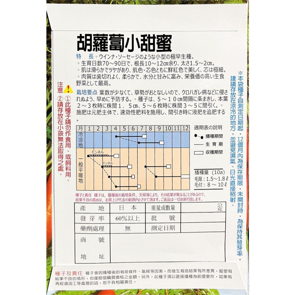 紅蘿蔔種子大全｜120天左右採收｜開心農場｜居家種植｜蔬菜專業戶｜蔬菜種子｜園藝 ｜蔬果｜根莖類｜自耕農｜都市農耕-細節圖3