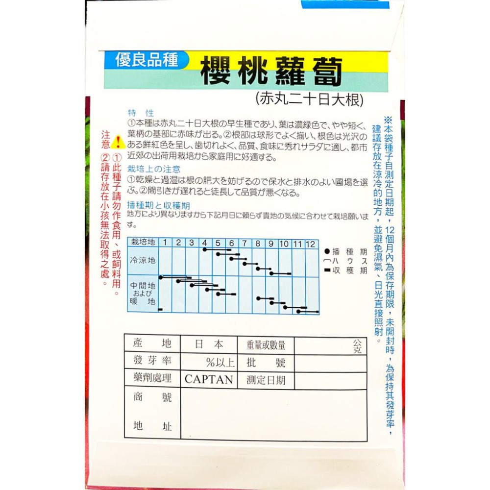 櫻桃蘿蔔種子｜開心農場｜日常好菜｜居家種植｜蔬菜專業戶｜蔬菜種子｜園藝 ｜超高發芽率｜-細節圖3