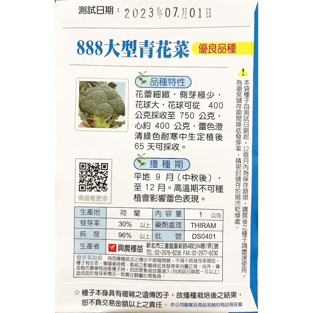 大青花菜種子｜65 天可採收｜大顆的品種｜小規模種植｜青菜｜開心農場｜新手入門款｜居家種植｜都市農耕｜蔬菜專業-細節圖3