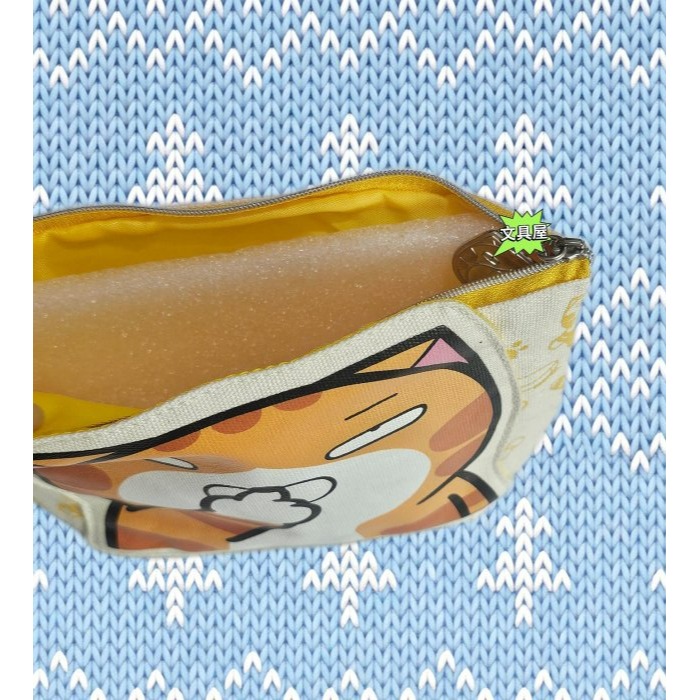 ☆文具屋☆ 白爛貓 造型雙層化妝包 大開口大容量 化妝包 化妝袋 手拿包 筆袋 萬用包 旅行小包-細節圖2