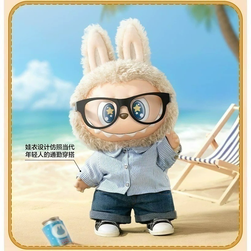 泡泡瑪特 FLIP WITH ME 搪膠毛絨公仔 夏日浪 大夏野 夏日 LABUBU-細節圖3