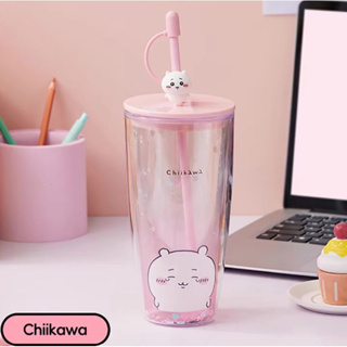 預購 Miniso chiikawa 吉伊卡哇 雙層吸管杯 700ml 水杯 吸管杯 水壺 小八 吉伊 烏薩奇-規格圖6