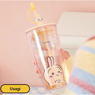 預購 Miniso chiikawa 吉伊卡哇 雙層吸管杯 700ml 水杯 吸管杯 水壺 小八 吉伊 烏薩奇-規格圖6