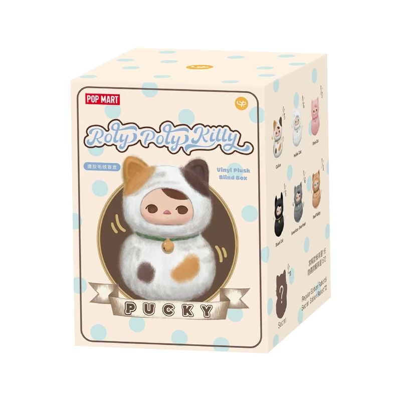 POP MART 泡泡瑪特 PUCKY 喵喵不倒翁 搪膠毛絨 盲盒 招財貓 貓咪不倒翁-規格圖4