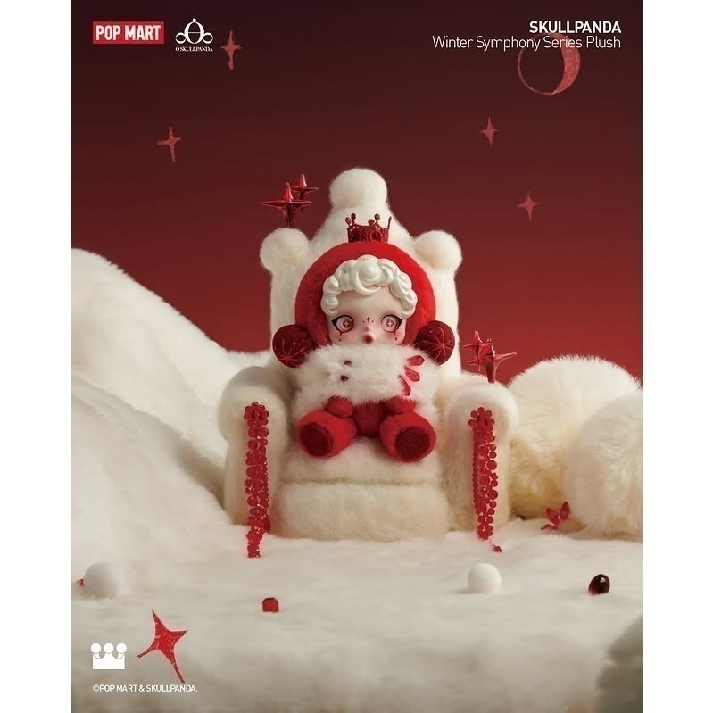 泡泡瑪特 SKULLPANDA 冬日樂章 SP 搪膠 毛絨公仔  掛件 一中盒 盲盒-細節圖8