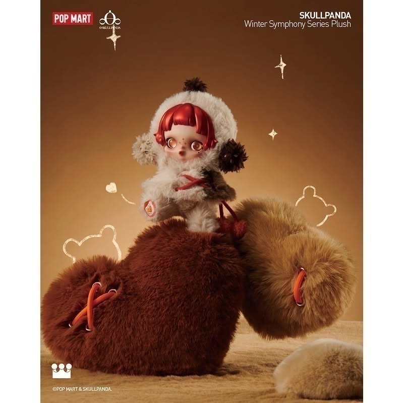 泡泡瑪特 SKULLPANDA 冬日樂章 SP 搪膠 毛絨公仔  掛件 一中盒 盲盒-細節圖9