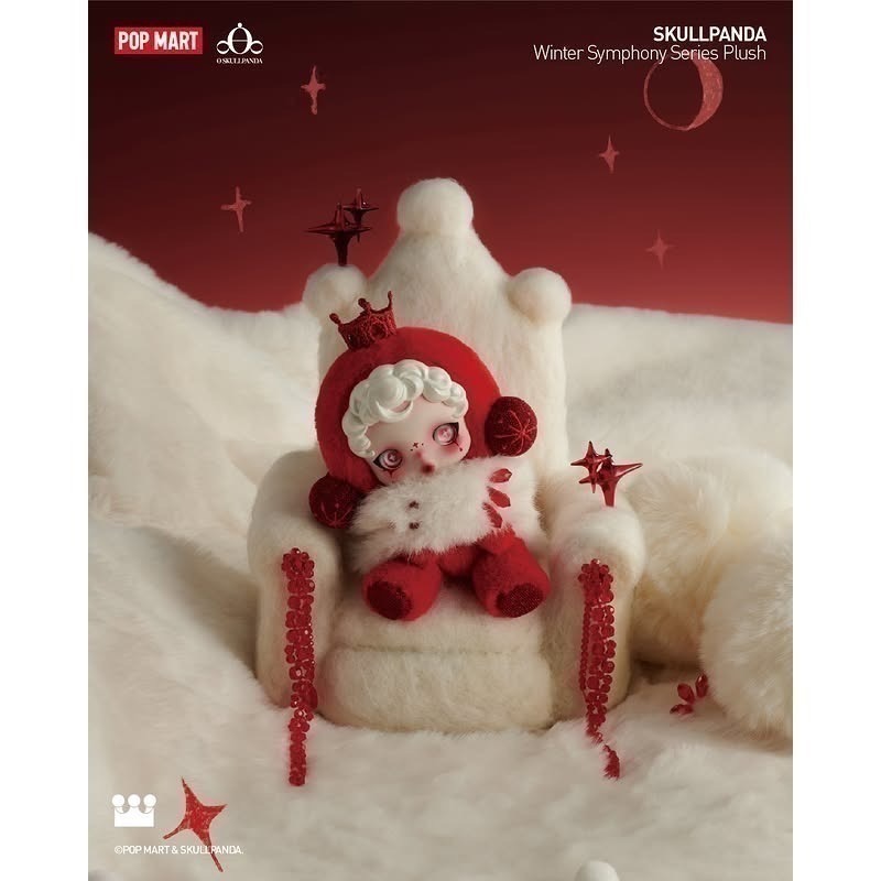 泡泡瑪特 SKULLPANDA 冬日樂章 SP 搪膠 毛絨公仔  掛件 一中盒 盲盒-細節圖4