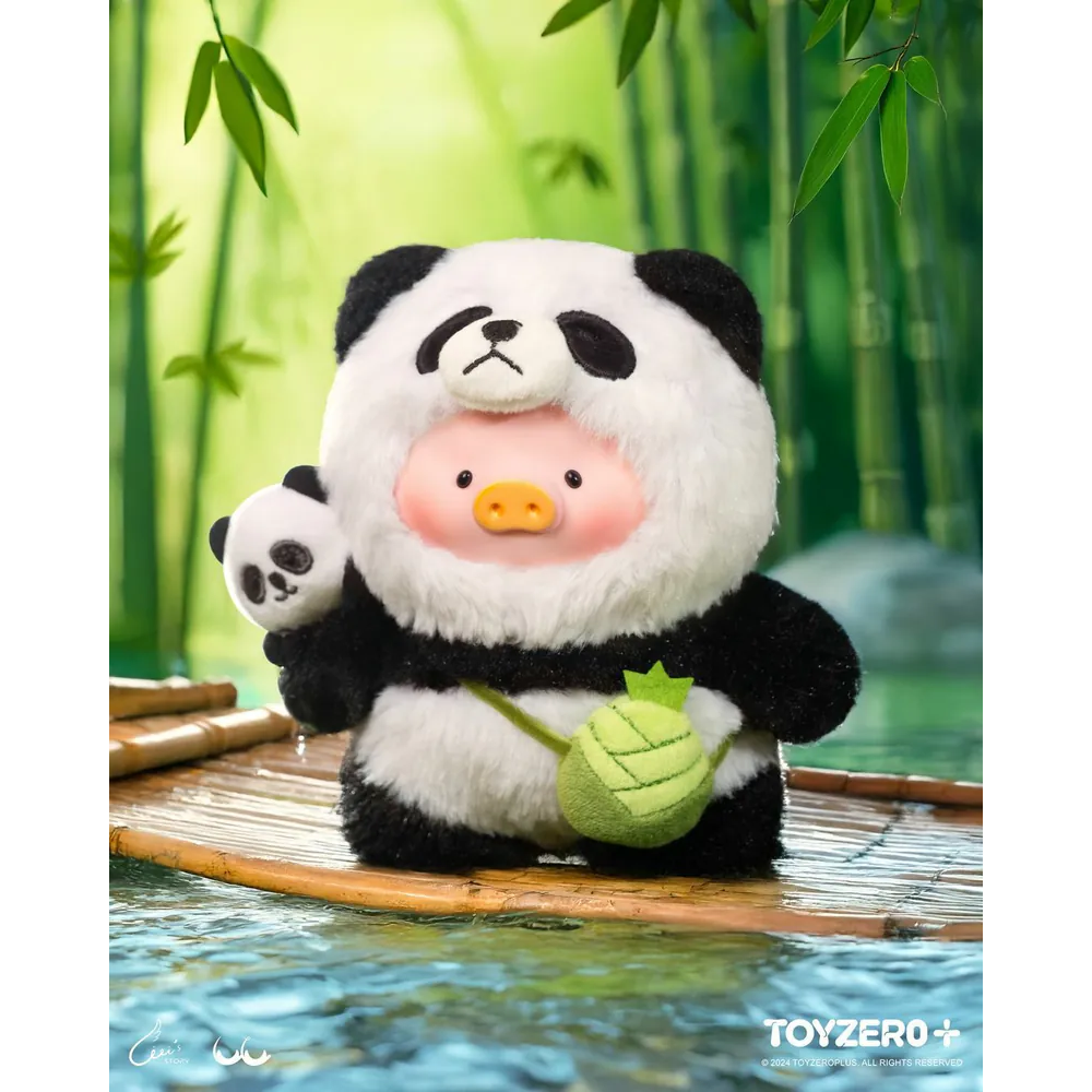 罐頭豬LuLu  專業熊貓保姆款 搪膠臉毛絨掛件 熊貓 LULU豬 掛件-細節圖2