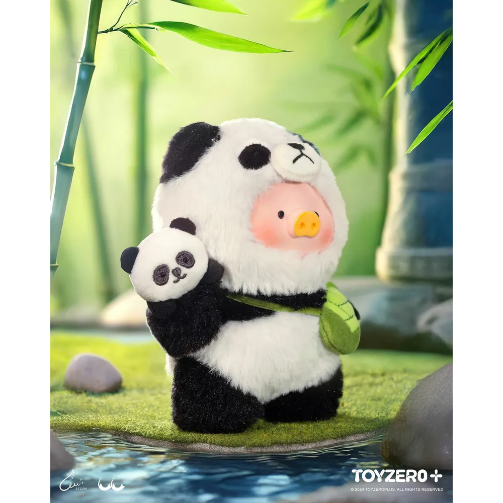 罐頭豬LuLu  專業熊貓保姆款 搪膠臉毛絨掛件 熊貓 LULU豬 掛件-細節圖3