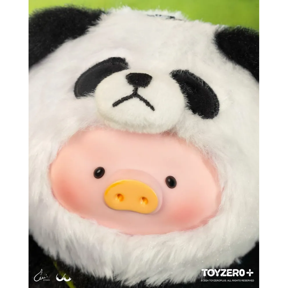 罐頭豬LuLu  專業熊貓保姆款 搪膠臉毛絨掛件 熊貓 LULU豬 掛件-細節圖4