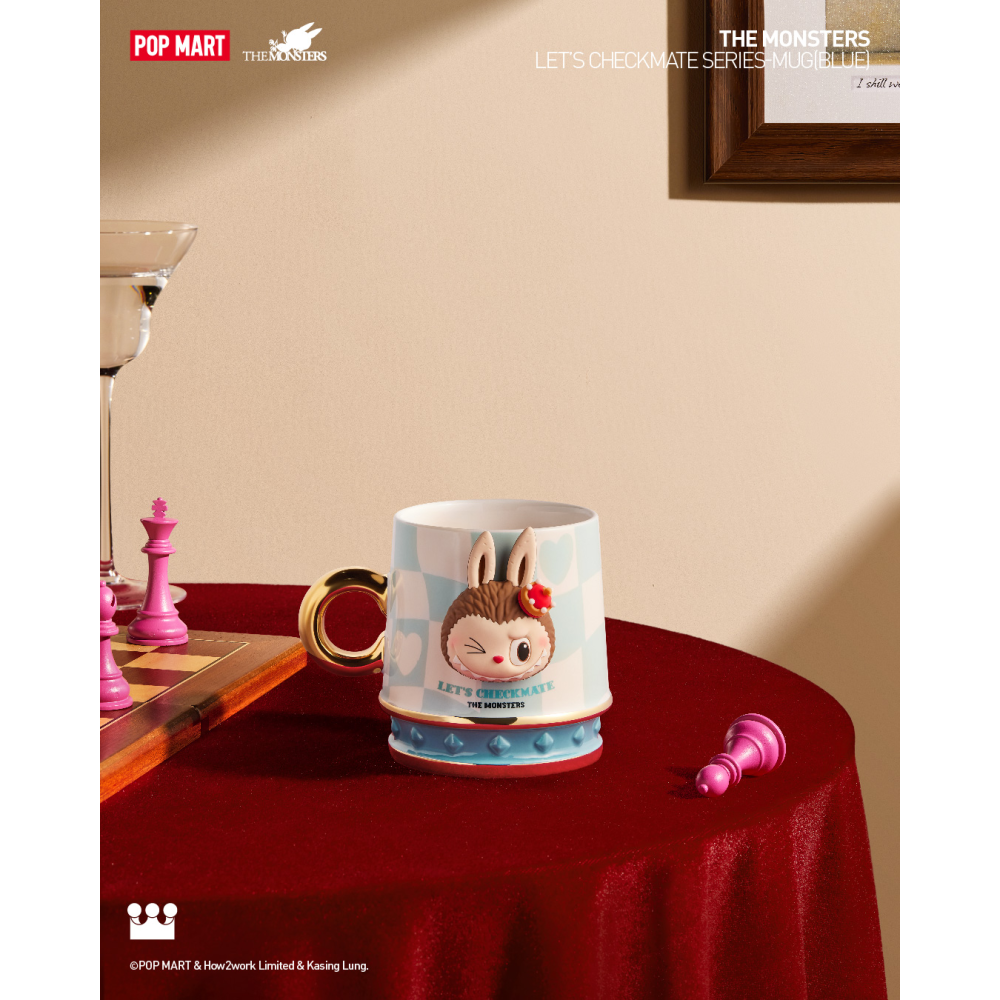 THE MONSTERS 象棋大冒險 馬克杯 國王 Labubu 象棋 馬克杯 粉色 藍色-細節圖2