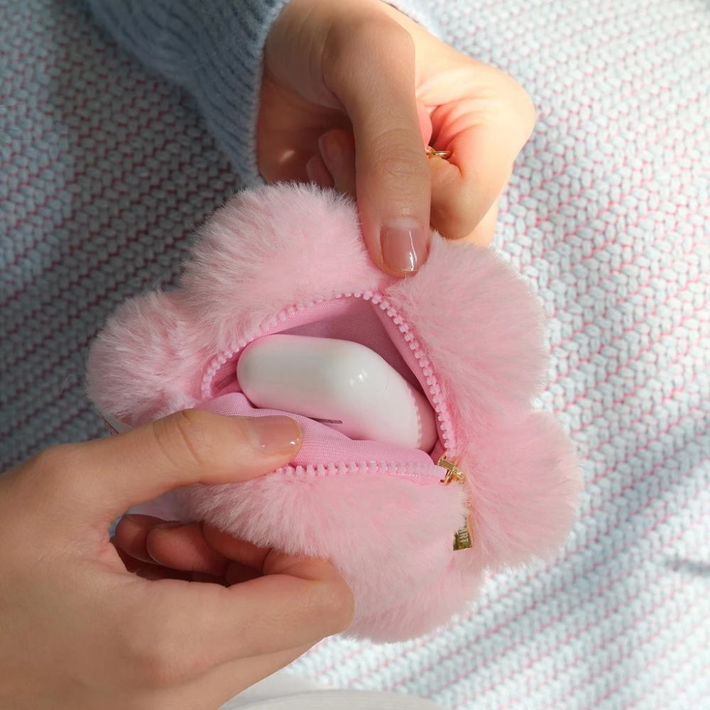 Crybaby 哭娃 悲傷俱樂部 耳機包 哭哭花 花花 矽膠 毛絨掛件 零錢包-細節圖3