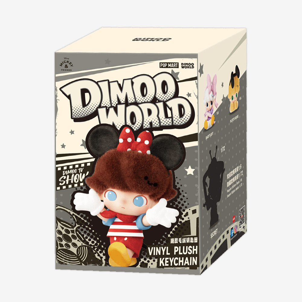泡泡瑪特 DIMOOWORLD 迪士尼 搪膠毛绒鑰匙圈 掛件 盲盒 DIMOO 米奇 米妮 奇奇蒂蒂-規格圖7
