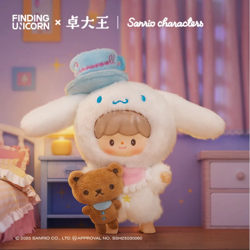 卓大王 x 三麗鷗家族 友友聯萌系列 搪膠毛絨 掛件 盲盒 吊飾 Kitty 庫洛米 醜魚 布丁狗 大耳狗 怕洽狗-細節圖8