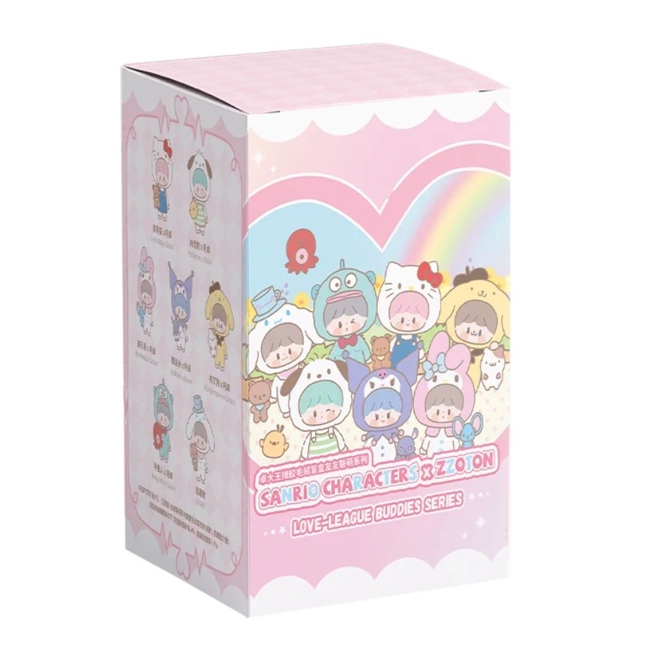 卓大王 x 三麗鷗家族 友友聯萌系列 搪膠毛絨 掛件 盲盒 吊飾 Kitty 庫洛米 醜魚 布丁狗 大耳狗 怕洽狗-規格圖9